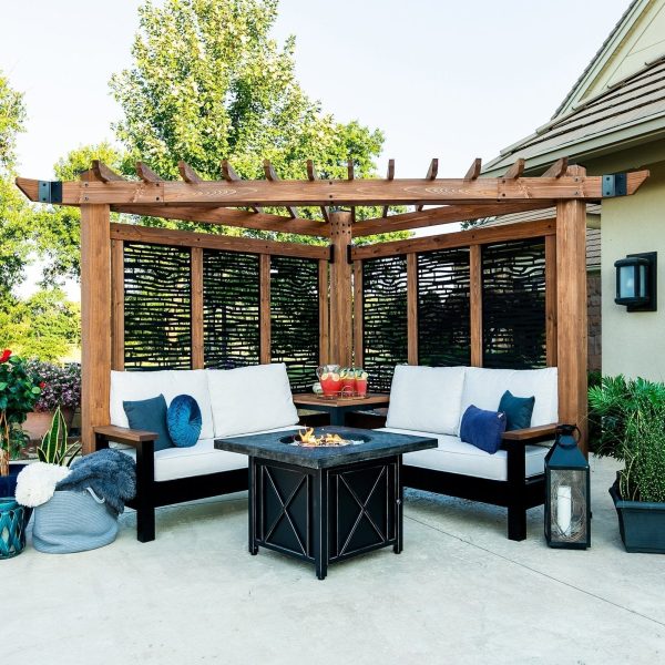 Tuscany Cabana Pergola with Conversation Seating – Bamboo Panels - Image 2