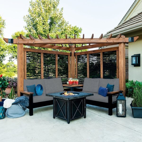 Tuscany Cabana Pergola with Conversation Seating – Bamboo Panels - Image 6