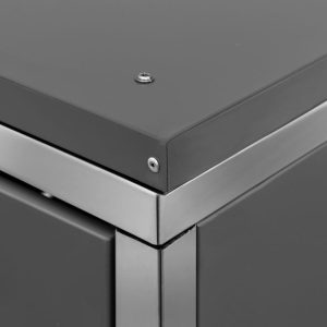 VidaXL Garbage Can Storage Wheelie Bin Trash Can Enclosure Stainless Steel - Image 6
