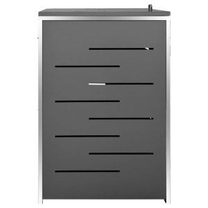 VidaXL Garbage Can Storage Wheelie Bin Trash Can Enclosure Stainless Steel - Image 3