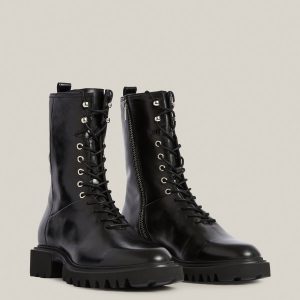 Maren black leather boots for women - Image 4