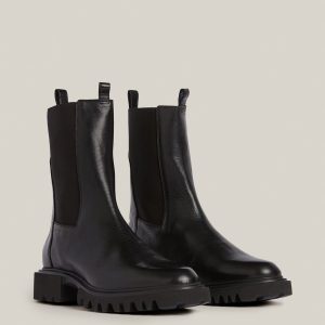 Hallie black leather boots for women - Image 3