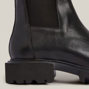 Hallie black leather boots for women - Image 4