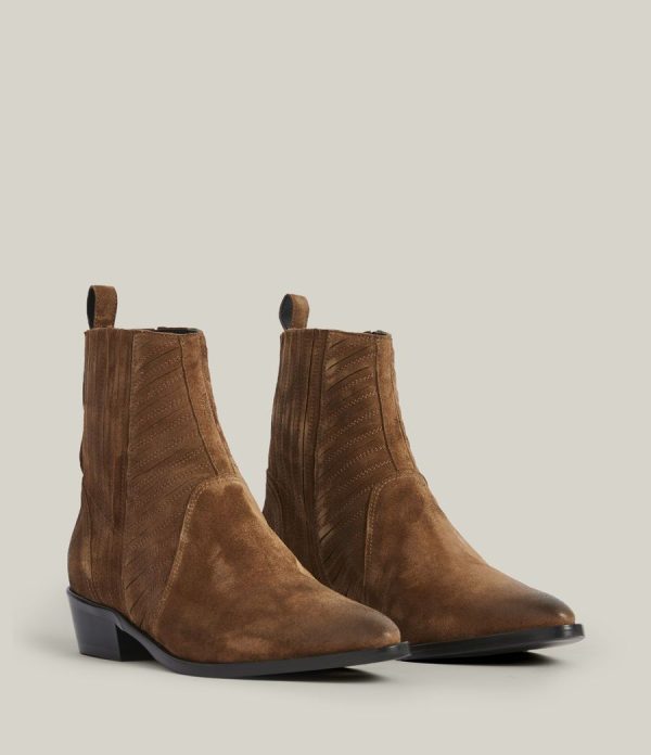 Fion brown suede boots for women - Image 4