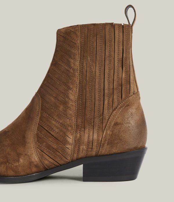 Fion brown suede boots for women - Image 3