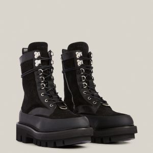 Bexley black leather suede boots for women - Image 4