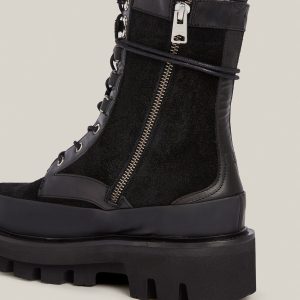 Bexley black leather suede boots for women - Image 3
