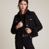 Kingsly shearling black leather jacket for women - Image 2