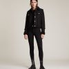 Kingsly shearling black leather jacket for women - Image 4