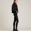 Kingsly shearling black leather jacket for women - Image 3