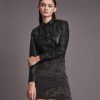 Stanway black leather shirt jacket for women - Image 2
