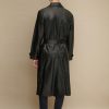 Murray black leather trench coat for men - Image 2