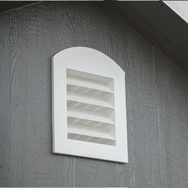 Arched gable vent of windemere garden shed to promotes air circulation inside your shed