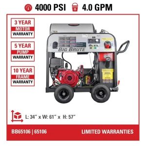 Simpson BB65106 Big Brute Professional 4000 PSI (Gas-Hot Water) Pressure Washer - Image 13