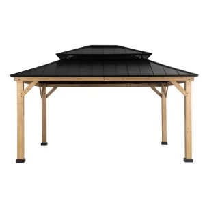Archwood Patio Cedar Framed Steel Hardtop Gazebo - Image 3