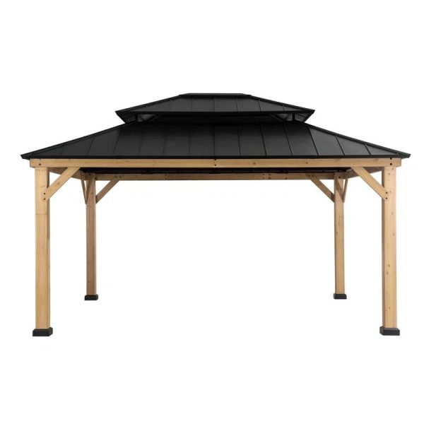 Archwood Patio Cedar Framed Steel Hardtop Gazebo - Image 3
