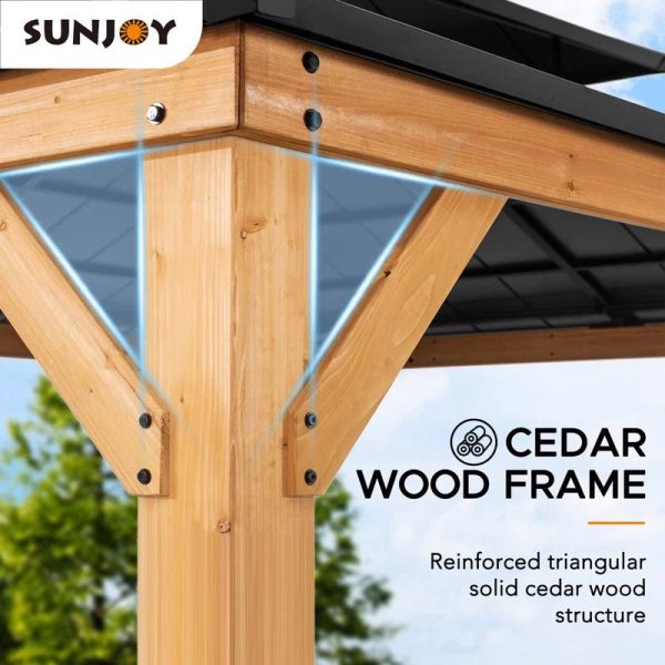 Archwood Patio Cedar Framed Steel Hardtop Gazebo - Image 11