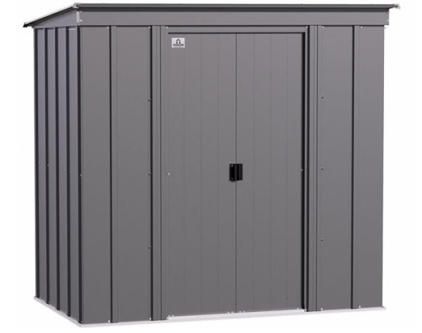 Arrow 6×4 Classic Steel Storage Shed Kit – Charcoal