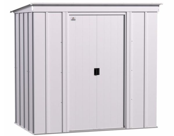 Arrow 6×4 Classic Steel Storage Shed Kit – Flute Gray
