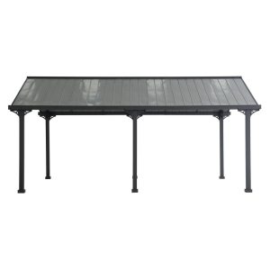 AutoCove 12×20 Gray Steel Frame Gable Roof Metal Carport/Gazebo with 2 Ceiling Hooks - Image 18