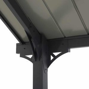 AutoCove 12×20 Gray Steel Frame Gable Roof Metal Carport/Gazebo with 2 Ceiling Hooks - Image 6