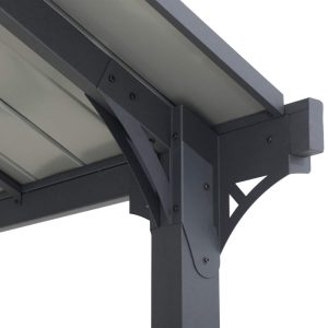 AutoCove 12×20 Gray Steel Frame Gable Roof Metal Carport/Gazebo with 2 Ceiling Hooks - Image 8