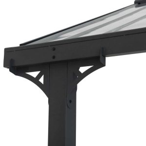 AutoCove 12×20 Gray Steel Frame Gable Roof Metal Carport/Gazebo with 2 Ceiling Hooks - Image 4