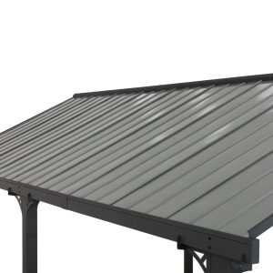 AutoCove 12×20 Gray Steel Frame Gable Roof Metal Carport/Gazebo with 2 Ceiling Hooks - Image 15