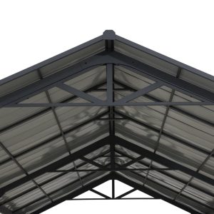 AutoCove 12×20 Gray Steel Frame Gable Roof Metal Carport/Gazebo with 2 Ceiling Hooks - Image 11