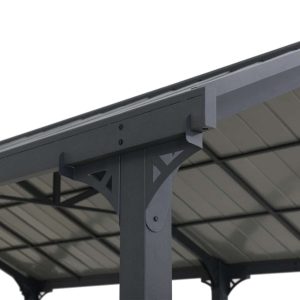 AutoCove 12×20 Gray Steel Frame Gable Roof Metal Carport/Gazebo with 2 Ceiling Hooks - Image 10