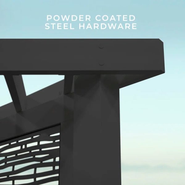 Glendale Modern Steel Pergola with Canopy / Finish: Red - Image 14