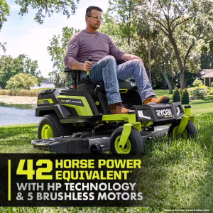 80V HP Brushless 54 In. Battery Electric Cordless Zero Turn Riding Mower (3) 80V Batteries (4) 40V Batteries and Charger - Image 8