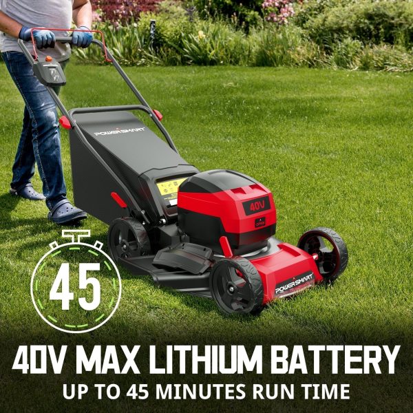 PowerSmart 40V 17-inch Cordless Brushless Electric Push Lawn Mower W/4.0Ah Battery and Charger - Image 5