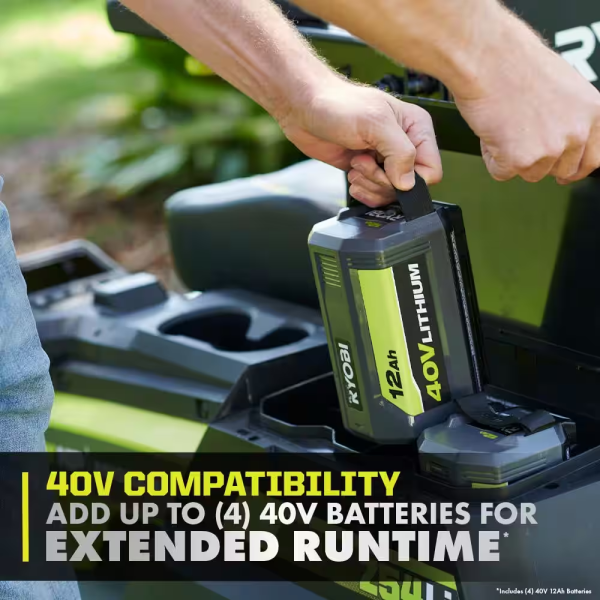 80V HP Brushless 54 In. Battery Electric Cordless Zero Turn Riding Mower (3) 80V Batteries (4) 40V Batteries and Charger - Image 13
