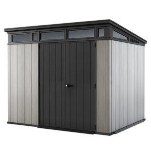 Keter Artisan 9×7 Foot Large Outdoor Shed with Floor with Modern Design for Patio Furniture