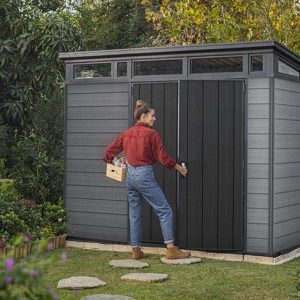 Keter Cortina 9×7 Storage Shed – Graphite - Image 3