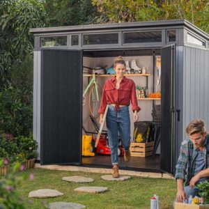 Keter Artisan 9×7 Foot Large Outdoor Shed with Floor with Modern Design for Patio Furniture - Image 3