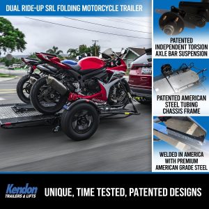 Dual Ride-Up SRL Folding Motorcycle Trailer - Image 3