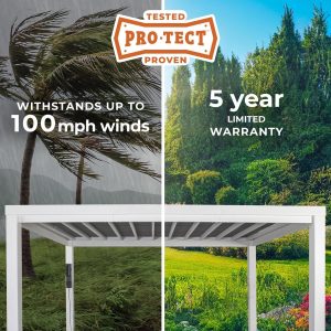 14×12 Windham Modern Steel Pergola With Sail Shade Soft Canopy - Image 4