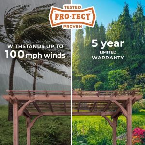 14×10 Somerville Pergola – Walnut Stain - Image 4