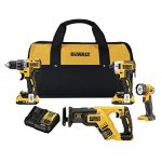 DEWALT 20V MAX XR Brushless 4-Tool Combo Kit DCK484D2 – Compact & Powerful