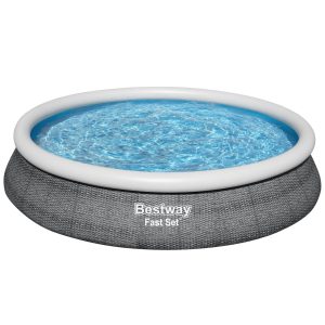 Bestway Fast Set 15'x33" Round Inflatable Outdoor Above Ground Swimming Pool Set - Image 4