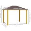 10x12 Hardtop Gazebo with Wooden Frame Permanent Metal Roof Gazebo Canopy - Image 5