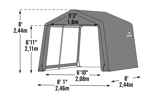 ShelterLogic Storage Shed Steel Metal Peak Roof Waterproof Outdoor - Image 5