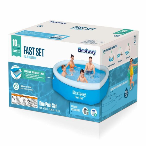 Bestway 10' x 30" Fast Set Inflatable Above Ground Swimming Pool w/ Filter Pump - Image 4