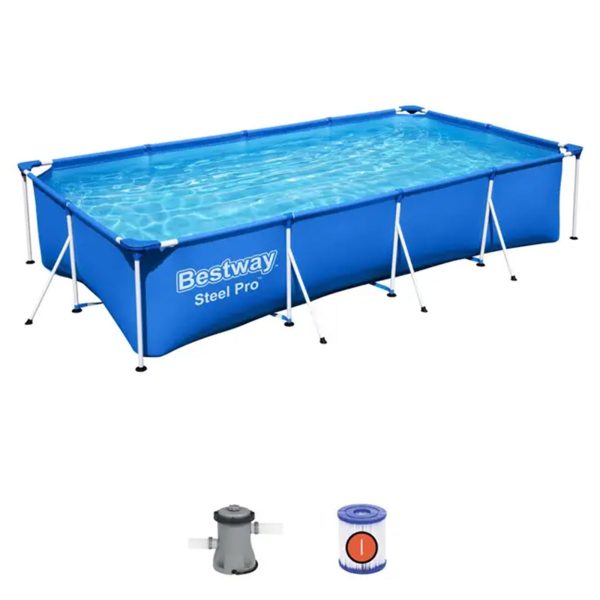 Bestway Steel Pro 13' x 7' x 32" Rectangular Above Ground Outdoor Swimming Pool - Image 5
