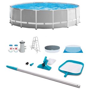 Intex Prism Frame 15'x48" Swimming Pool Set with Ladder, Cover & Maintenance Kit - Image 5
