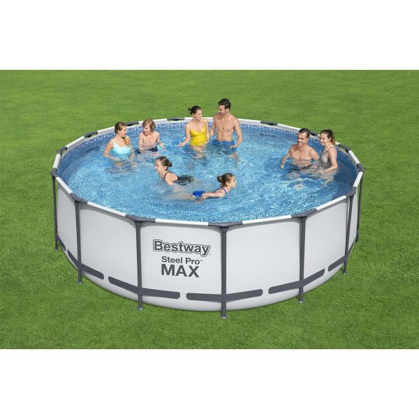 Bestway Steel Pro MAX 15'x48" Round Above Ground Swimming Pool with Pump & Cover - Image 5
