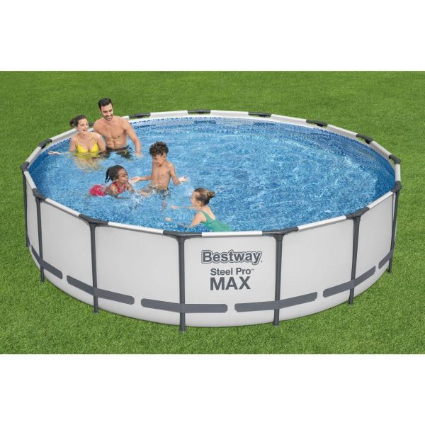 Bestway Steel Pro MAX 15'x42" Round Above Ground Swimming Pool with Pump & Cover - Image 2