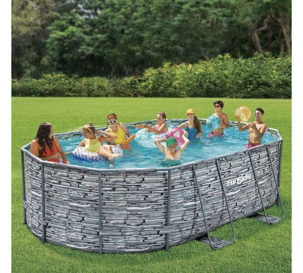 Bestway Above Ground Power Steel Oval Pool Set with Accessory Kit - Image 4